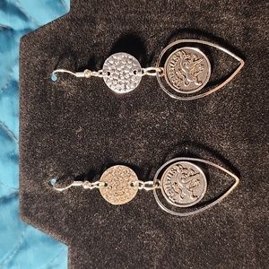 Silver Taurus Hook Earrings
